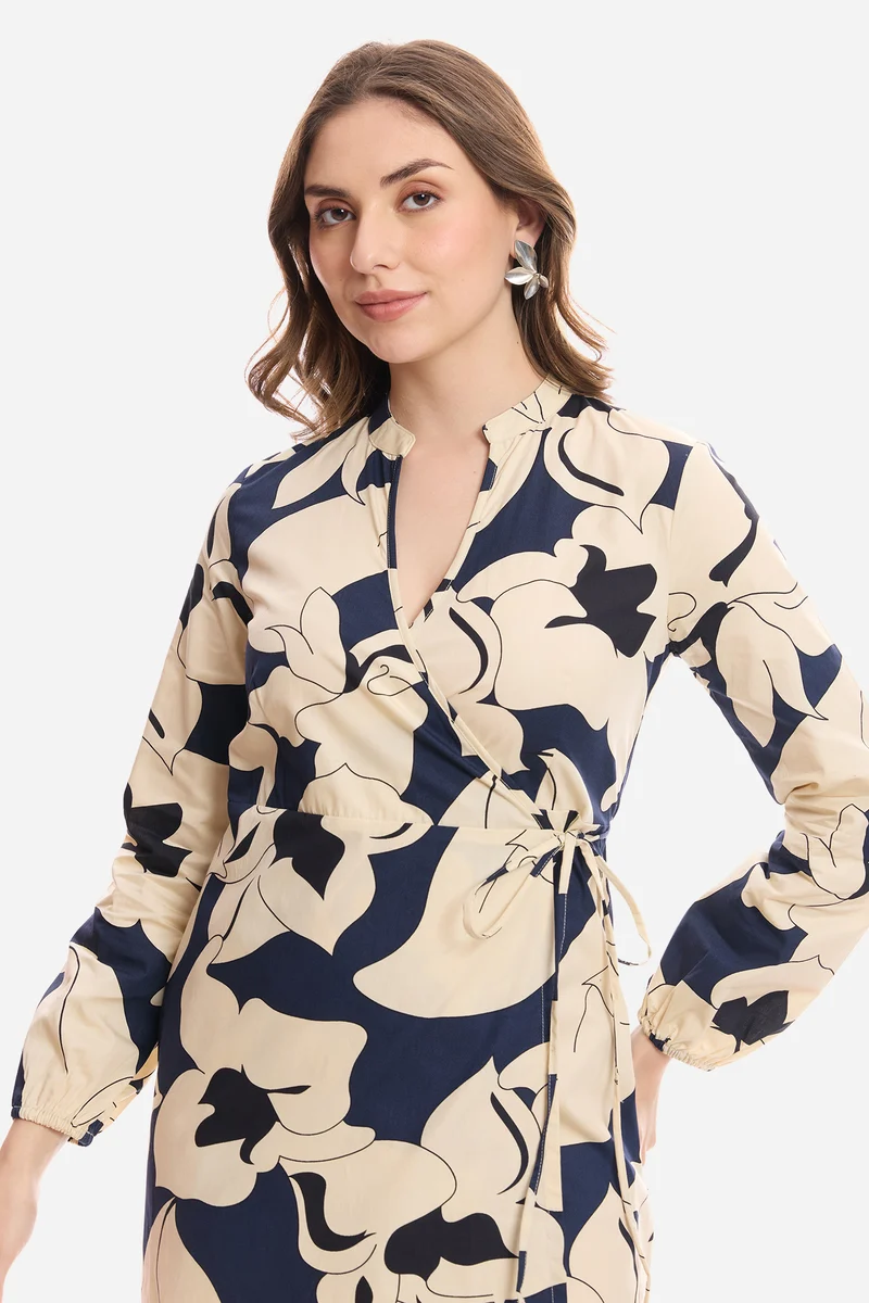 Chika|100% Cotton Wrap Mini Dress