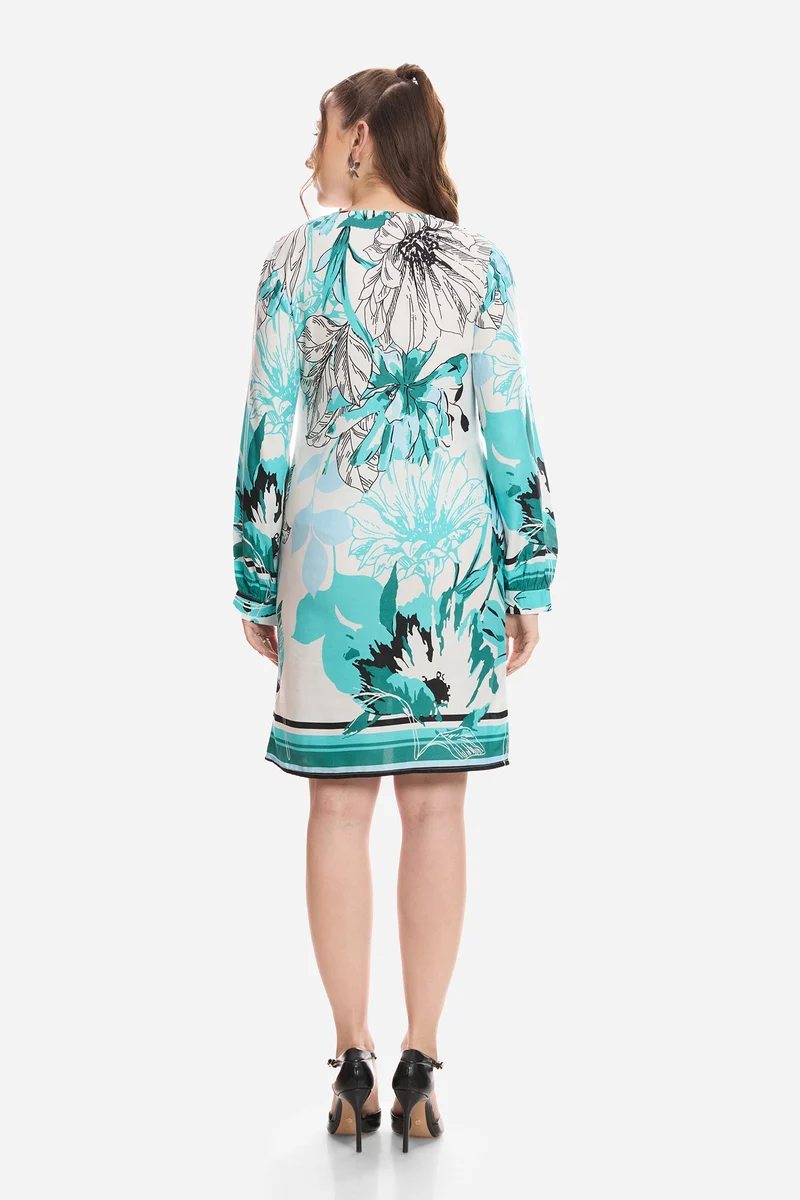 Hinae|100% Viscose Shift Mini Dress