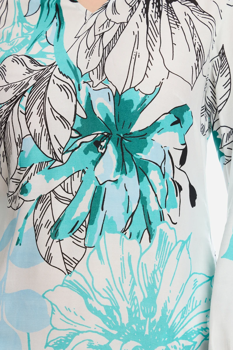 Hinae|100% Viscose Shift Mini Dress