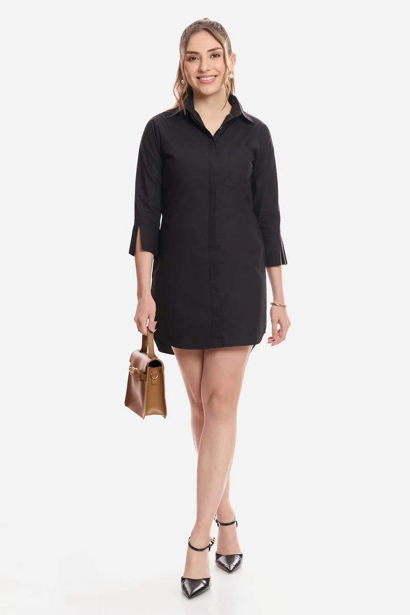 Hila|100% Cotton Mini Shirt Dress