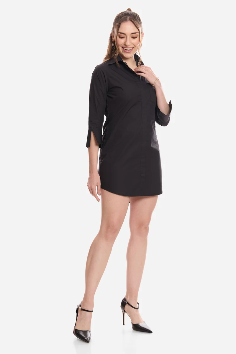 Hila|100% Cotton Mini Shirt Dress