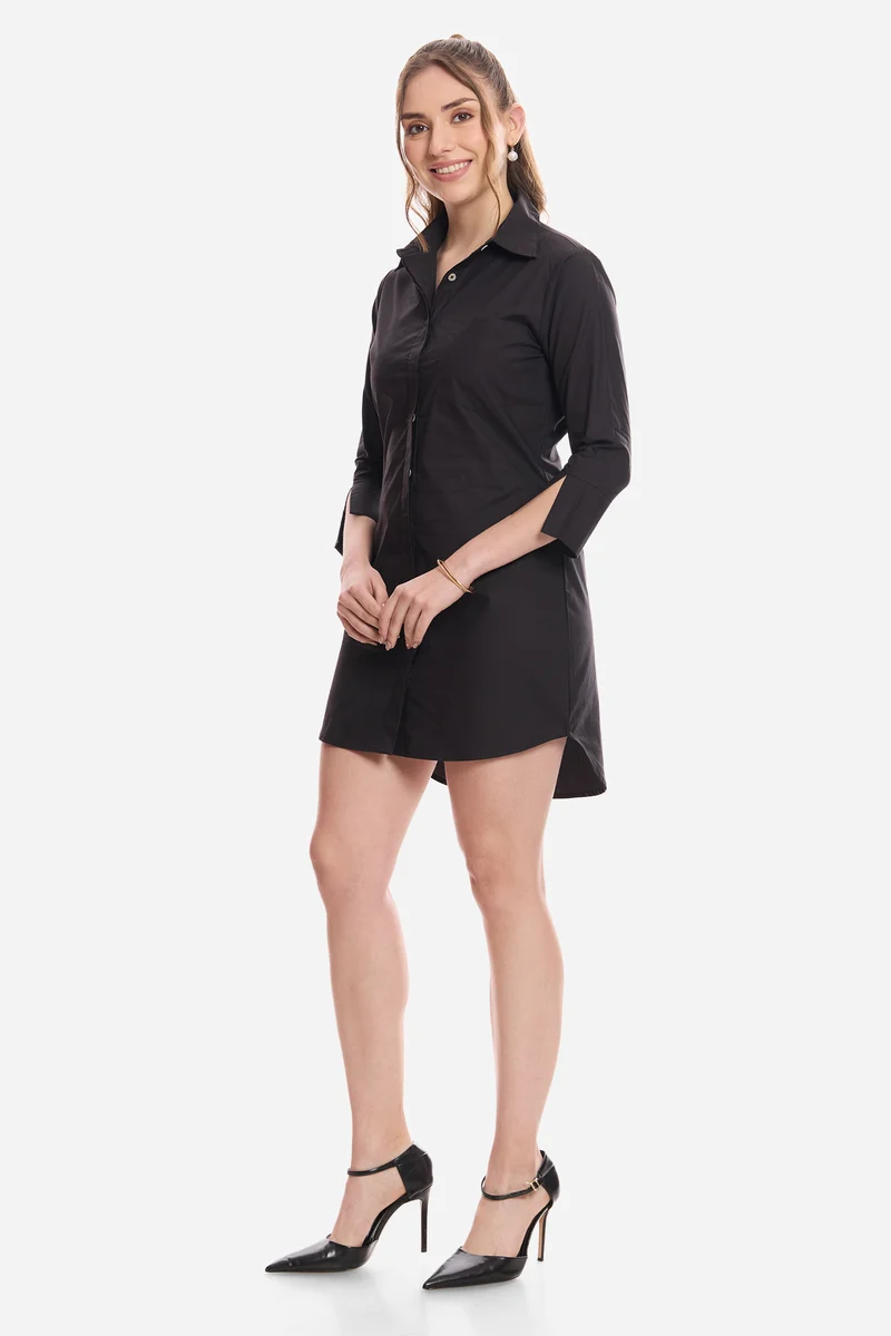 Hila|100% Cotton Mini Shirt Dress