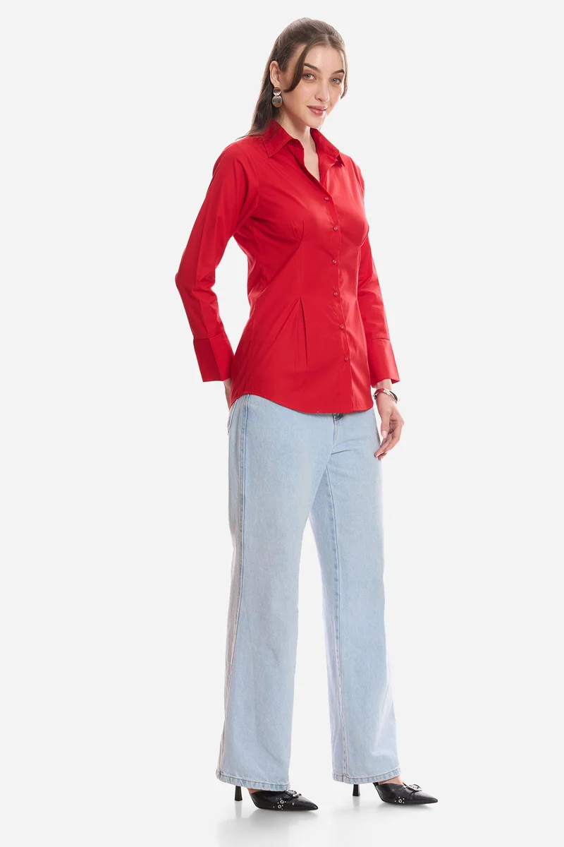Jalia|100% Cotton Slim Fit Shirt