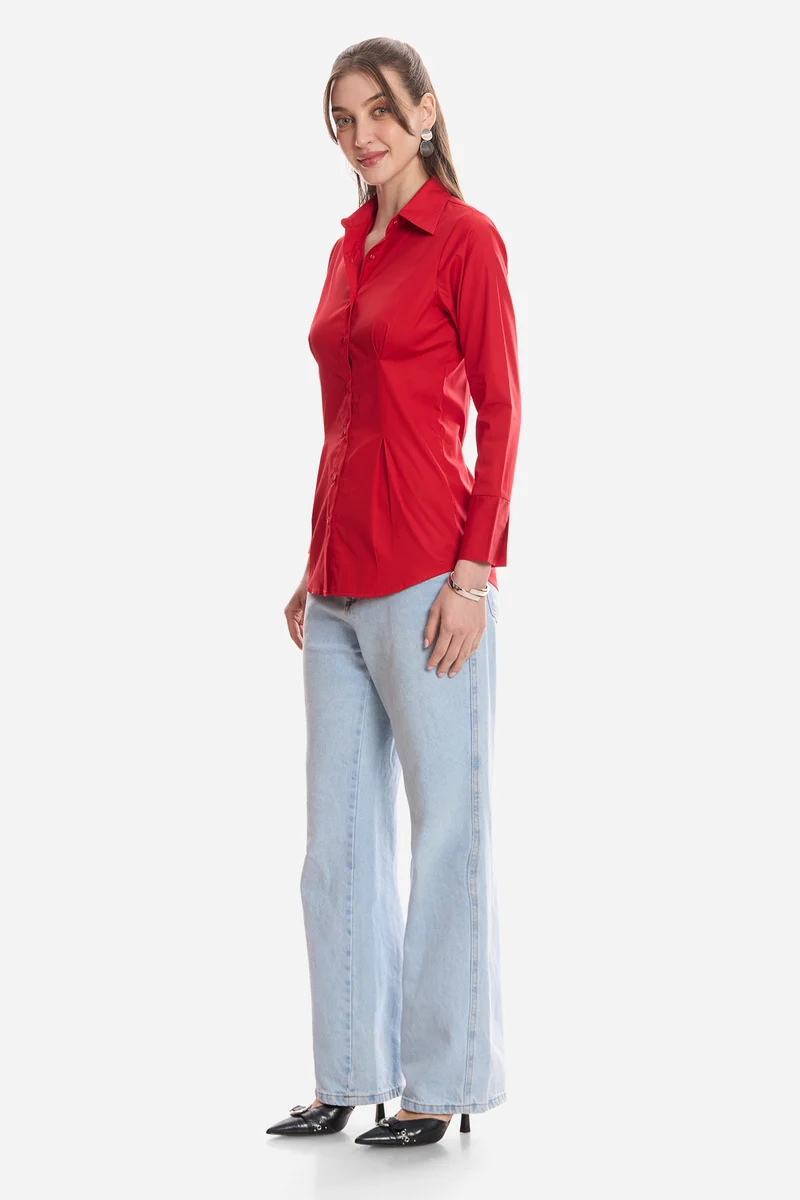 Jalia|100% Cotton Slim Fit Shirt