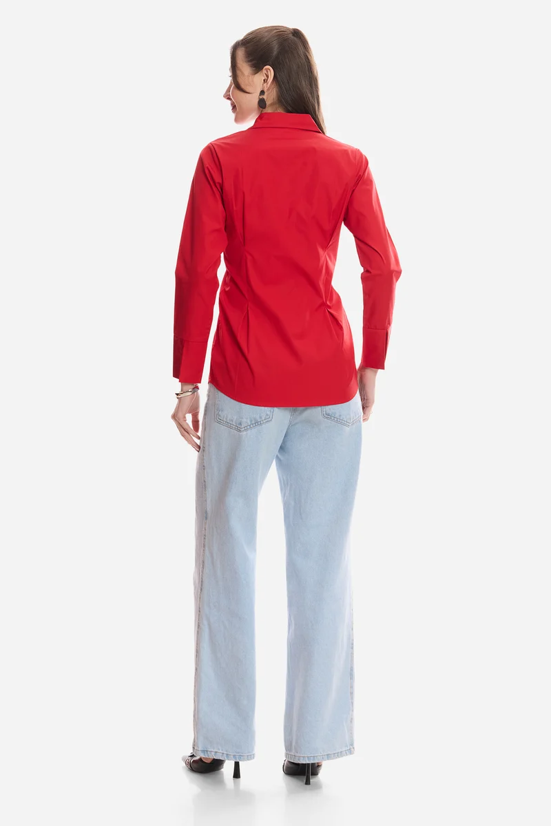 Jalia|100% Cotton Slim Fit Shirt