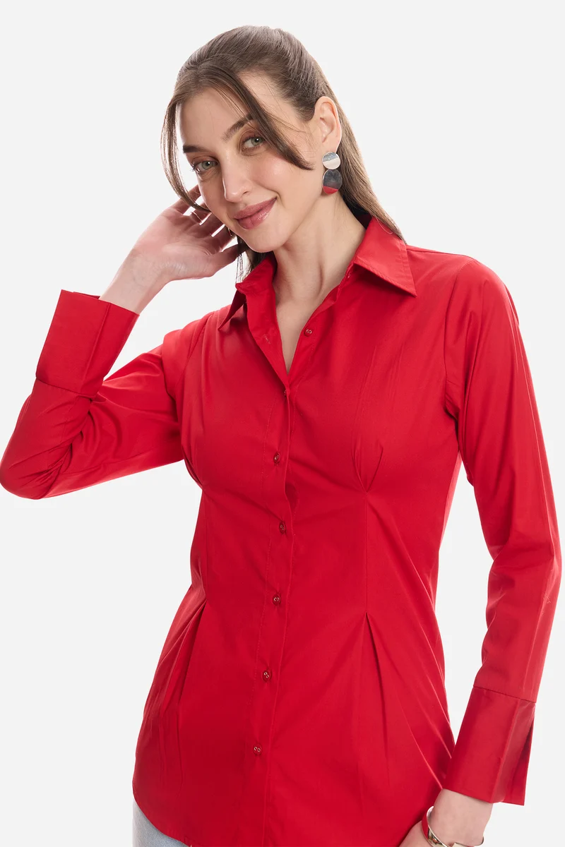 Jalia|100% Cotton Slim Fit Shirt