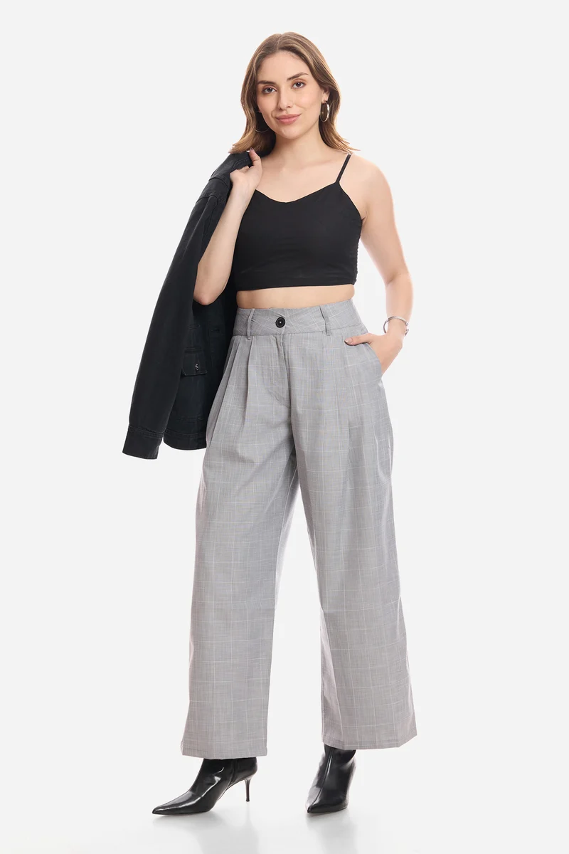 Emori|100% Cotton Crop Top With Paneling Detail