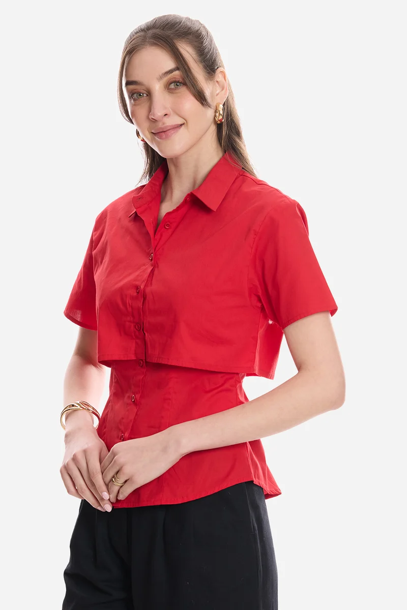 Daiaa|100% Cotton Double Layer Short Sleeve Shirt