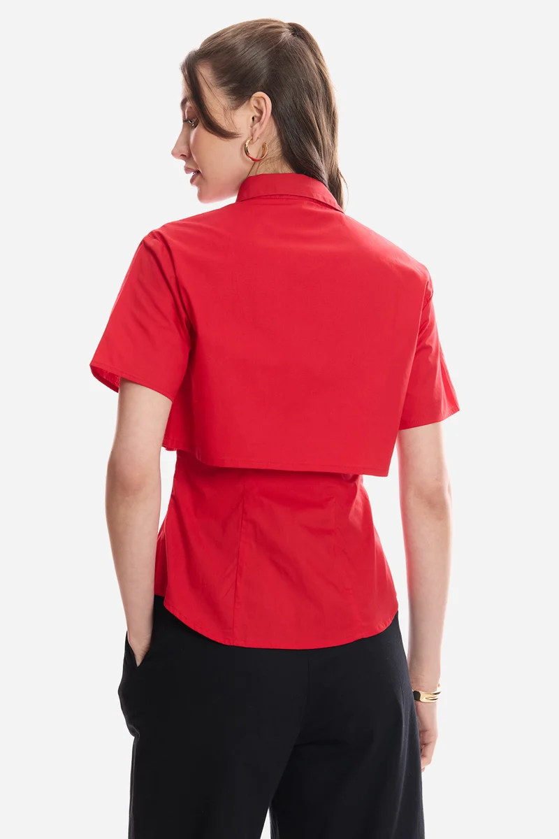 Daiaa|100% Cotton Double Layer Short Sleeve Shirt