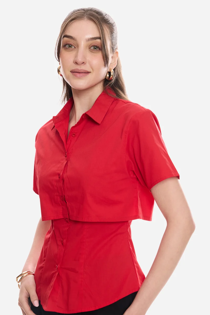 Daiaa|100% Cotton Double Layer Short Sleeve Shirt