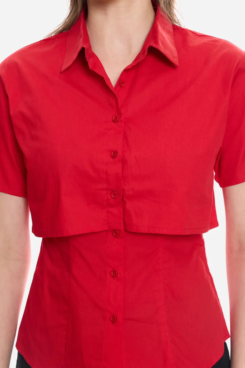 Daiaa|100% Cotton Double Layer Short Sleeve Shirt