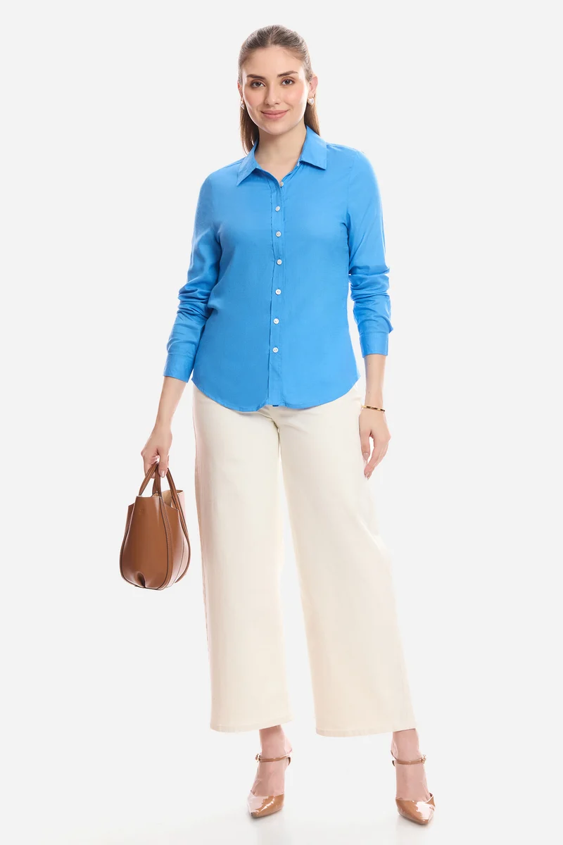 Esma|100% Viscose Button Down Shirt