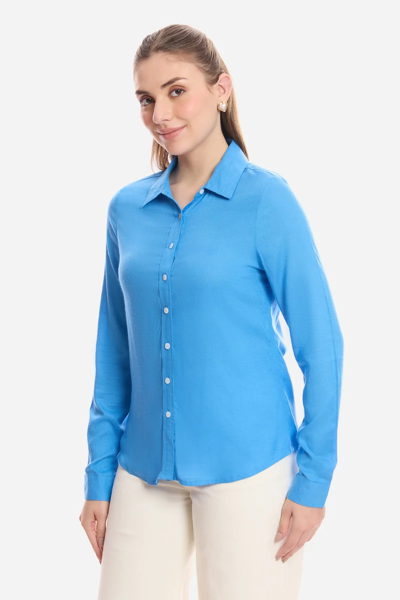 Esma|100% Viscose Button Down Shirt