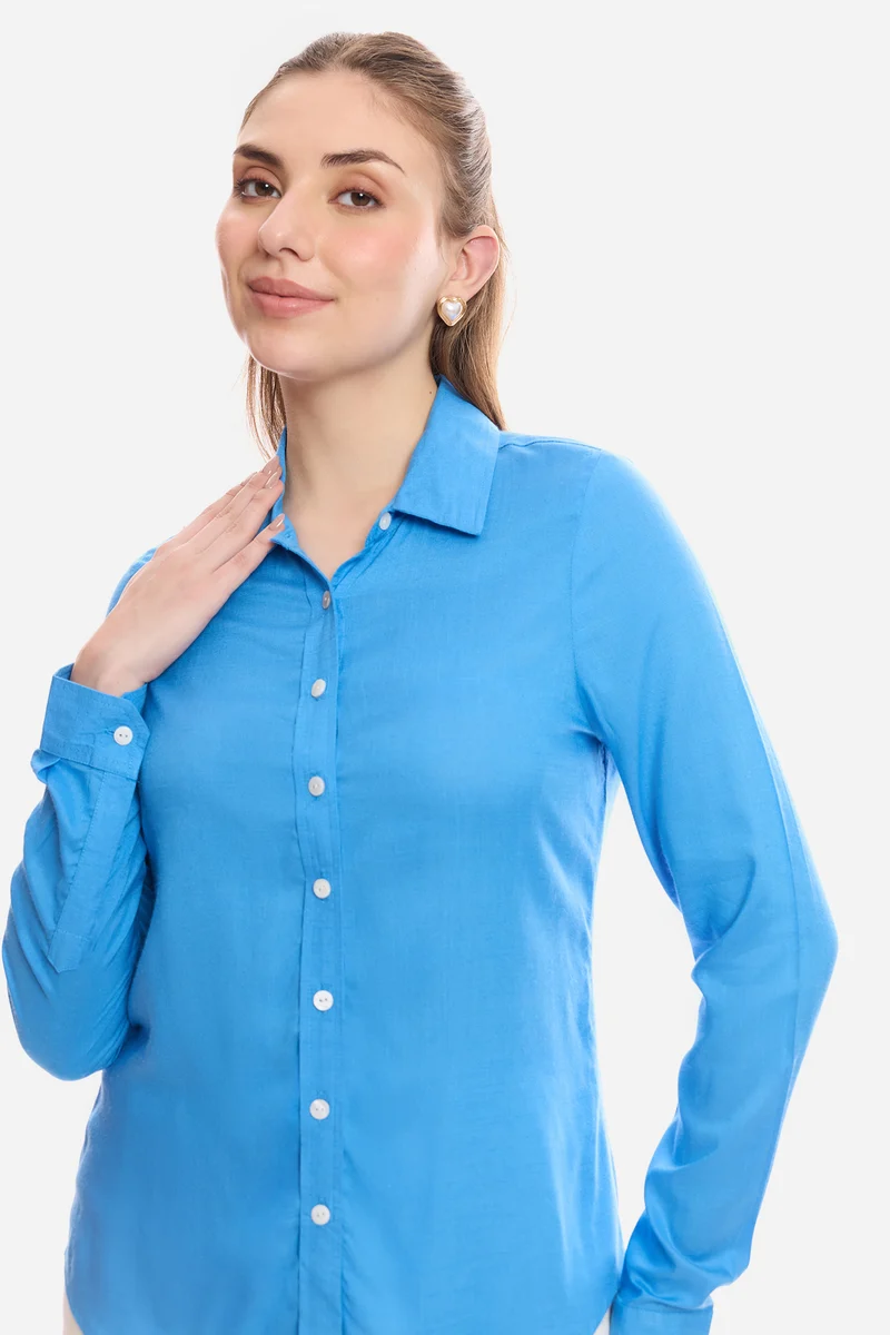 Esma|100% Viscose Button Down Shirt