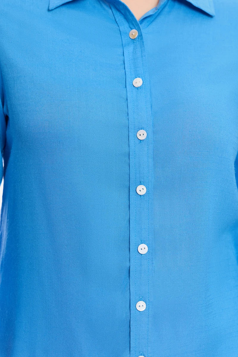 Esma|100% Viscose Button Down Shirt