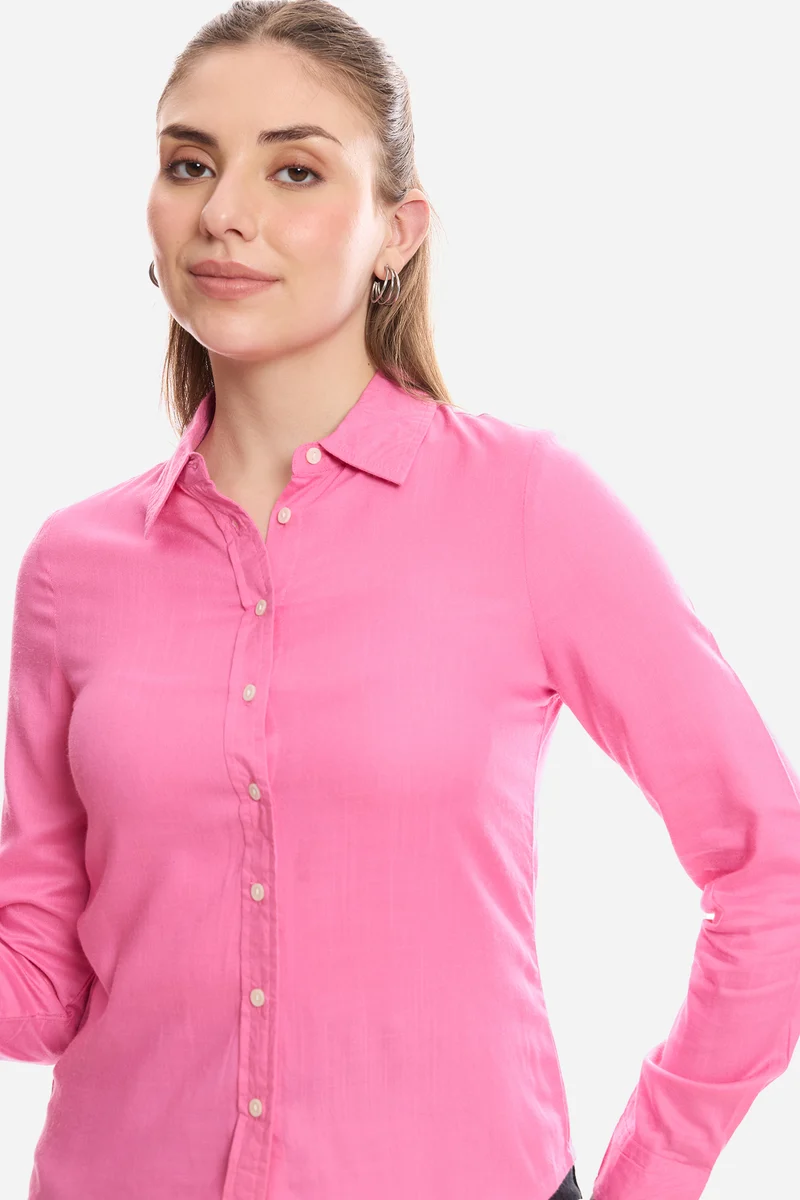 Enora|100% Viscose Button Down Shirt