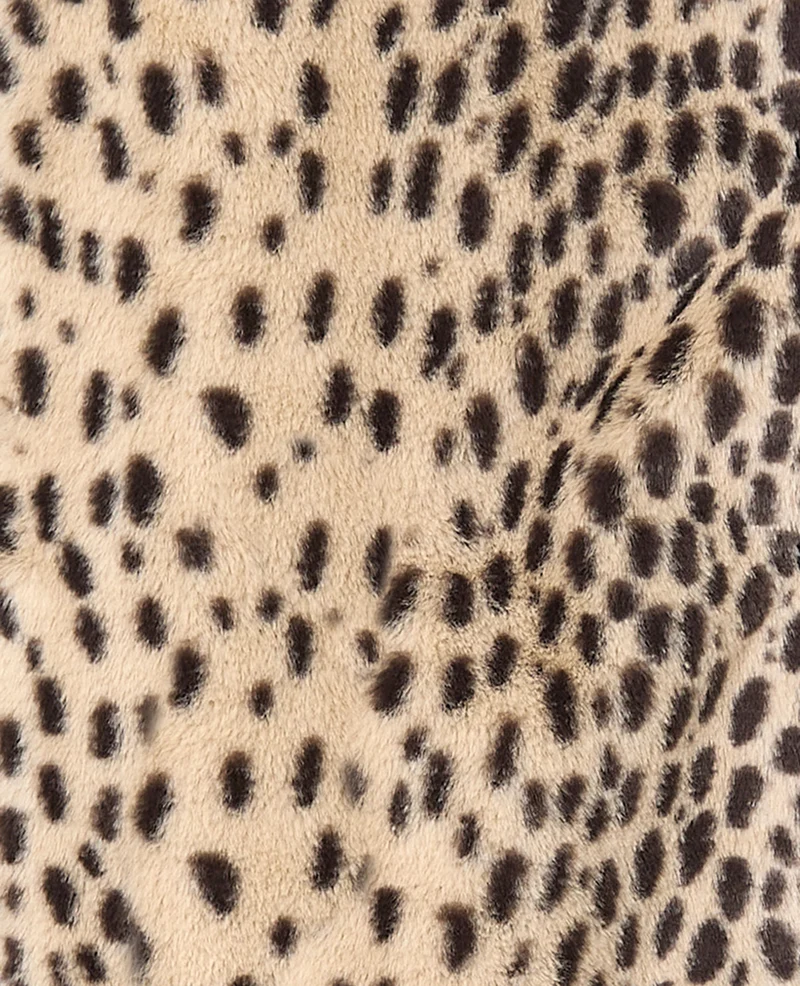 Blouson forme chemise en fausse fourrure motif guépard