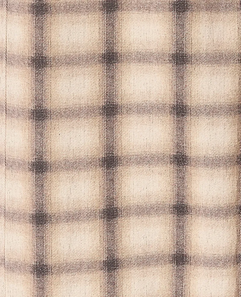 Jean droit avec grand revers motif carreaux