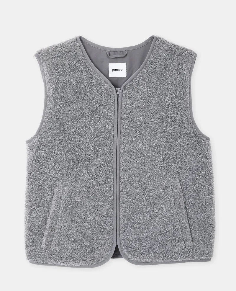 Veste sans manches zippée en sherpa