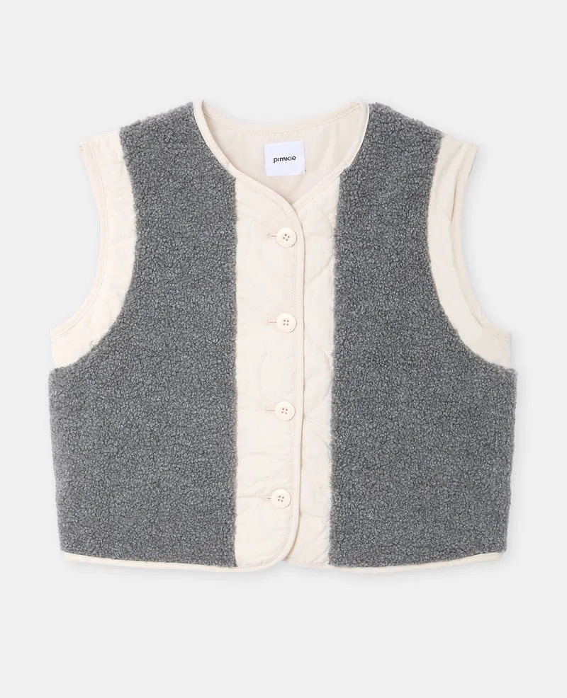 Veste sans manches avec empiècements sherpa