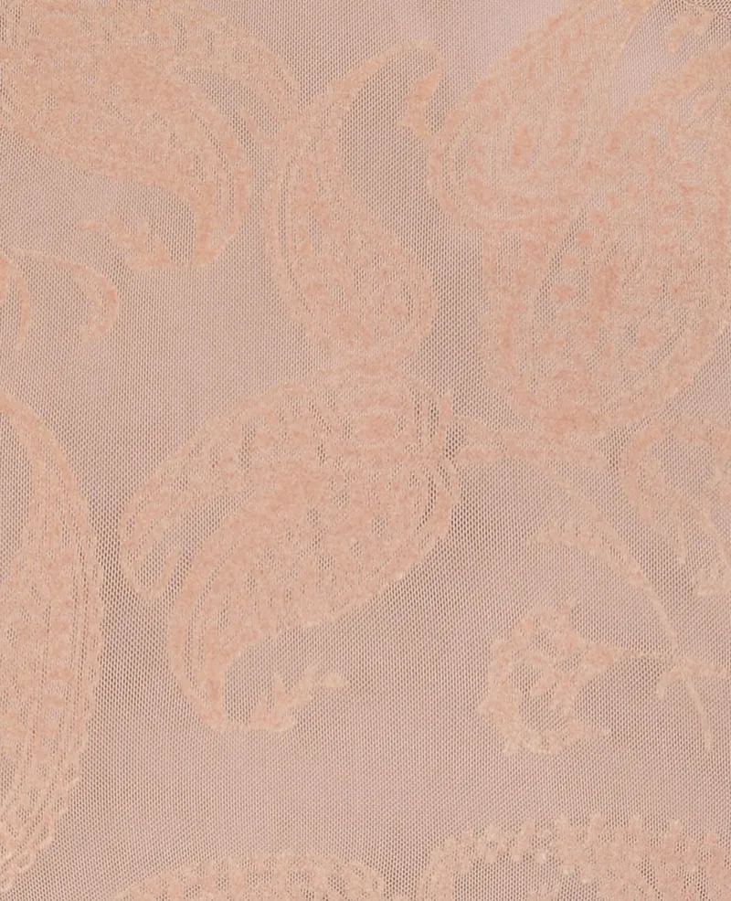 Top en résille avec motif cachemire en velours