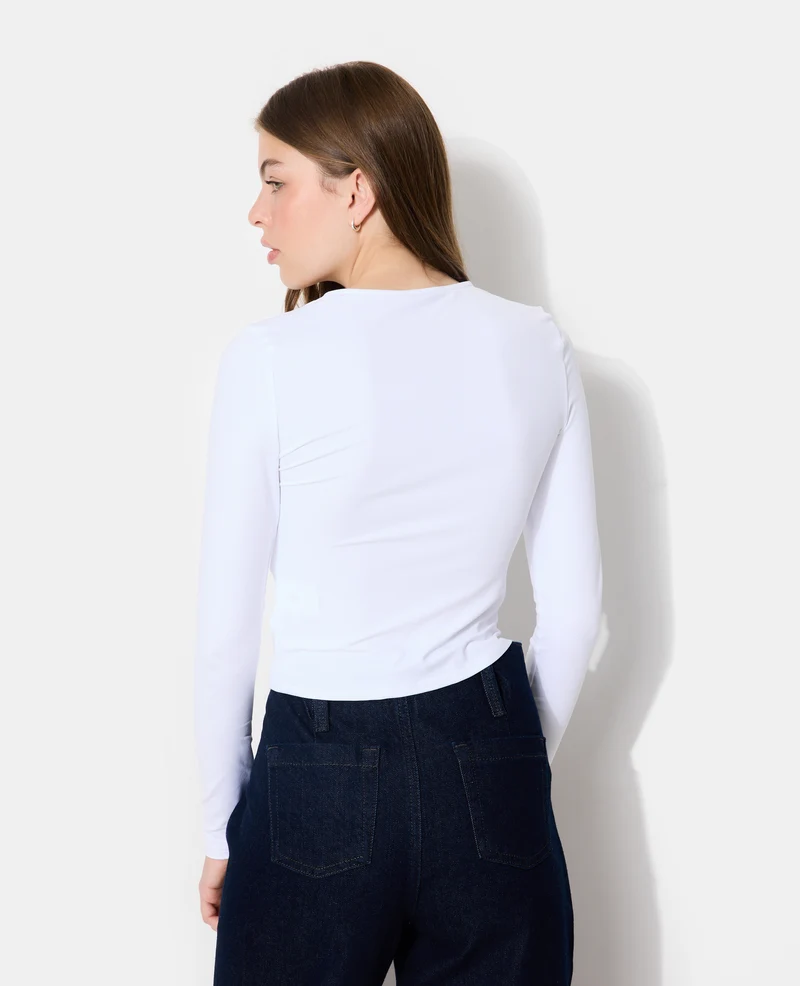 T-shirt manches longues en maille stretch