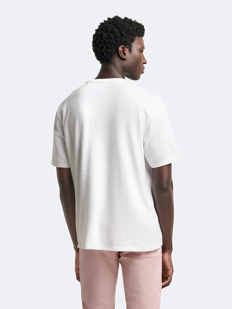 T-shirt col rond en coton éponge