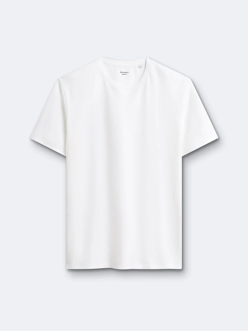 T-shirt col rond en coton éponge