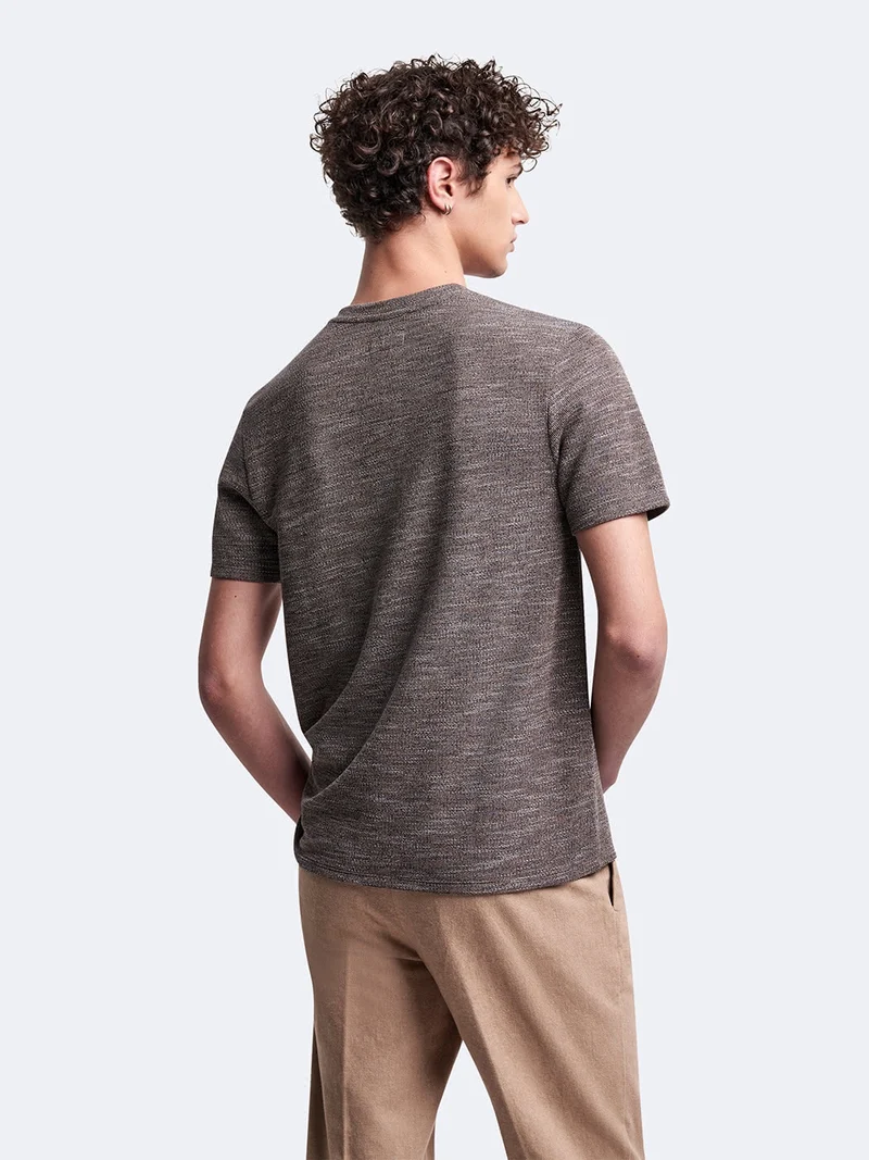 T-shirt en coton col tunisien