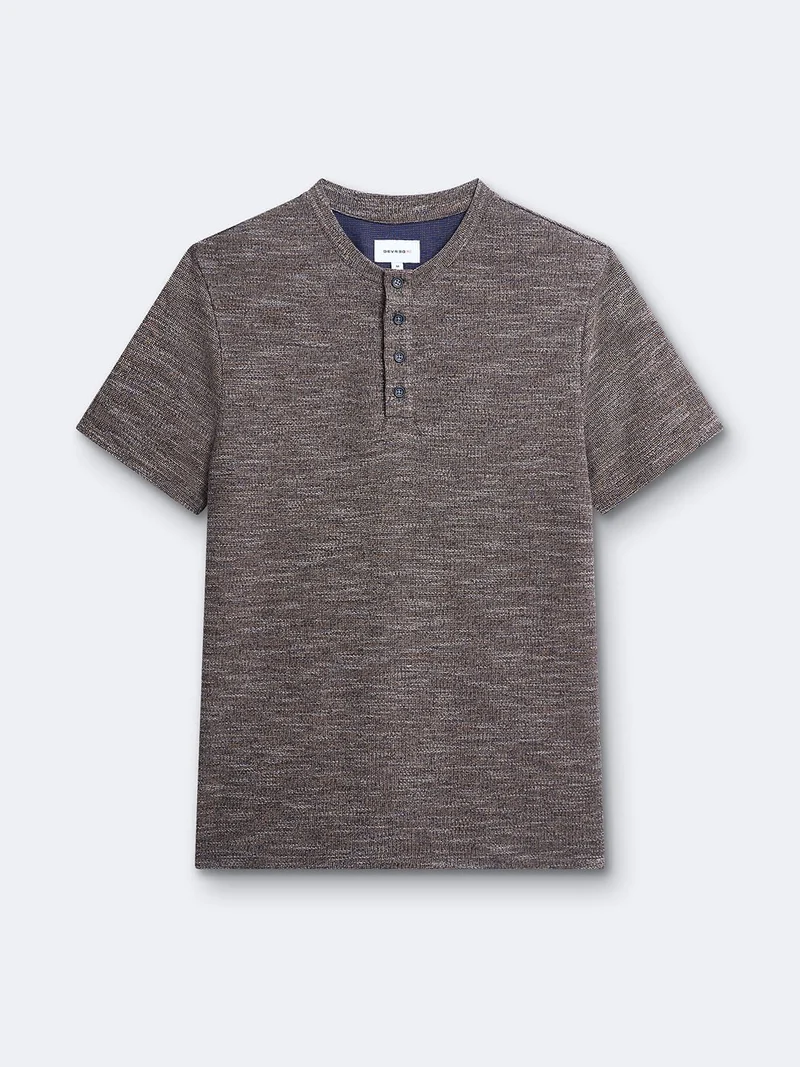 T-shirt en coton col tunisien