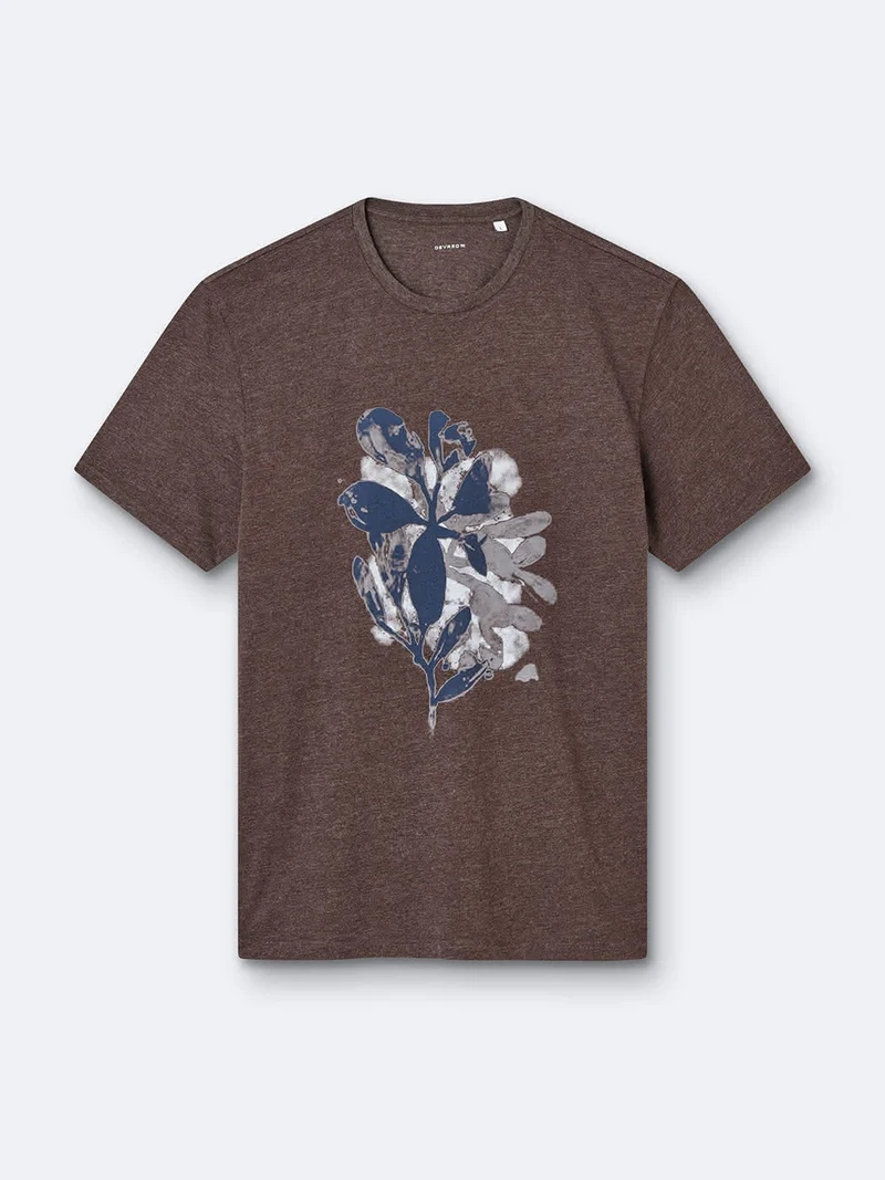 T-shirt en coton à motif devant