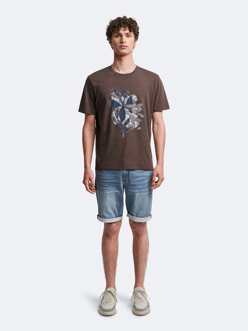 T-shirt en coton à motif devant