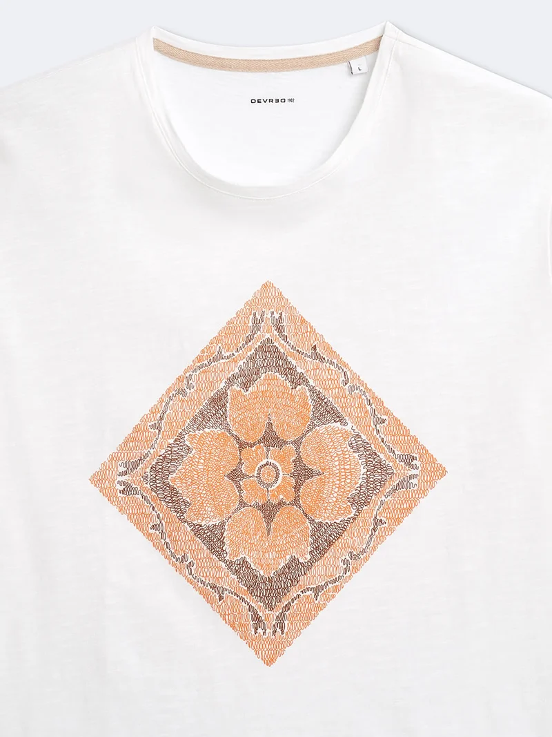 T-shirt 100% coton à motif devant