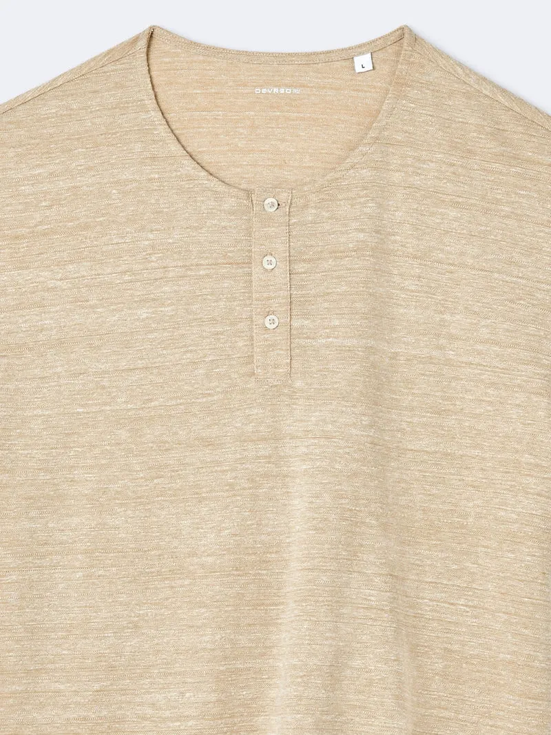 T-shirt en coton col tunisien