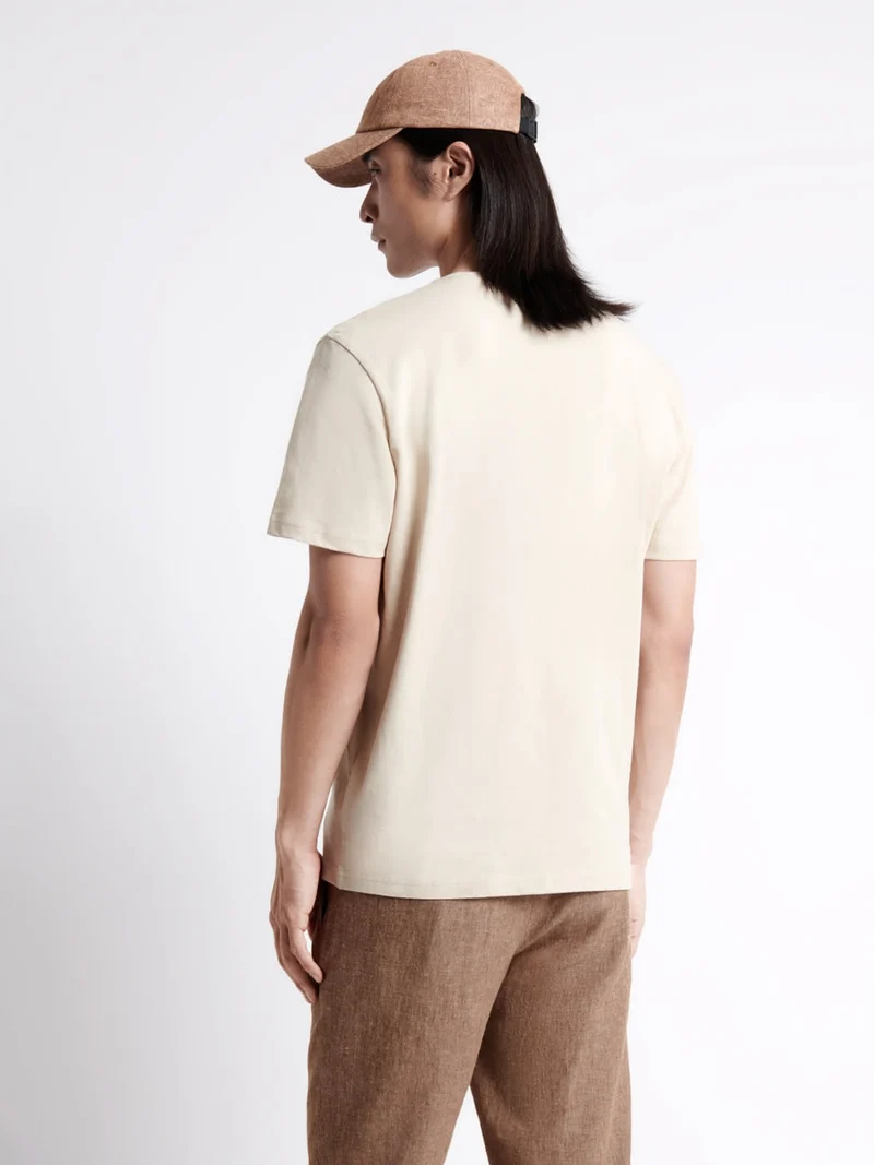 T-shirt col rond en coton à motif