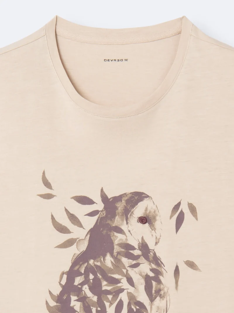 T-shirt col rond en coton à motif