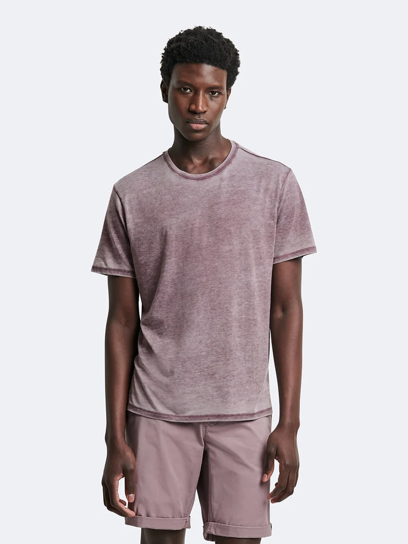 T-shirt en coton faux-uni