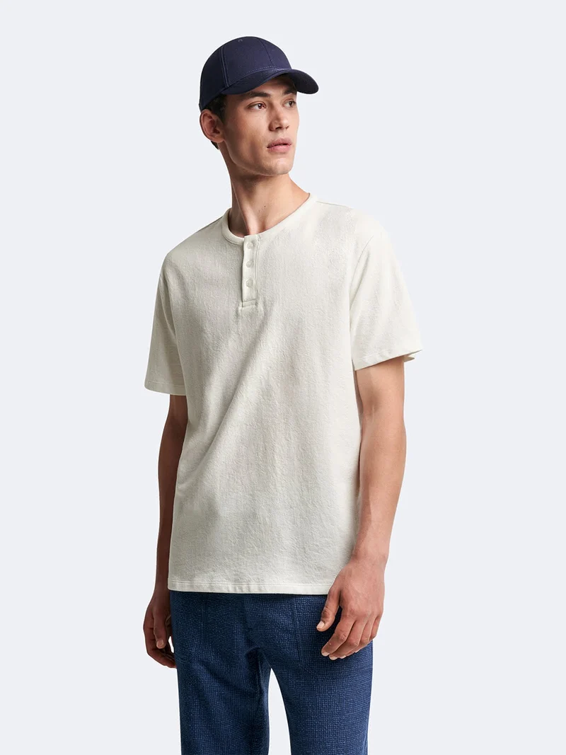 T-shirt 100% coton col tunisien