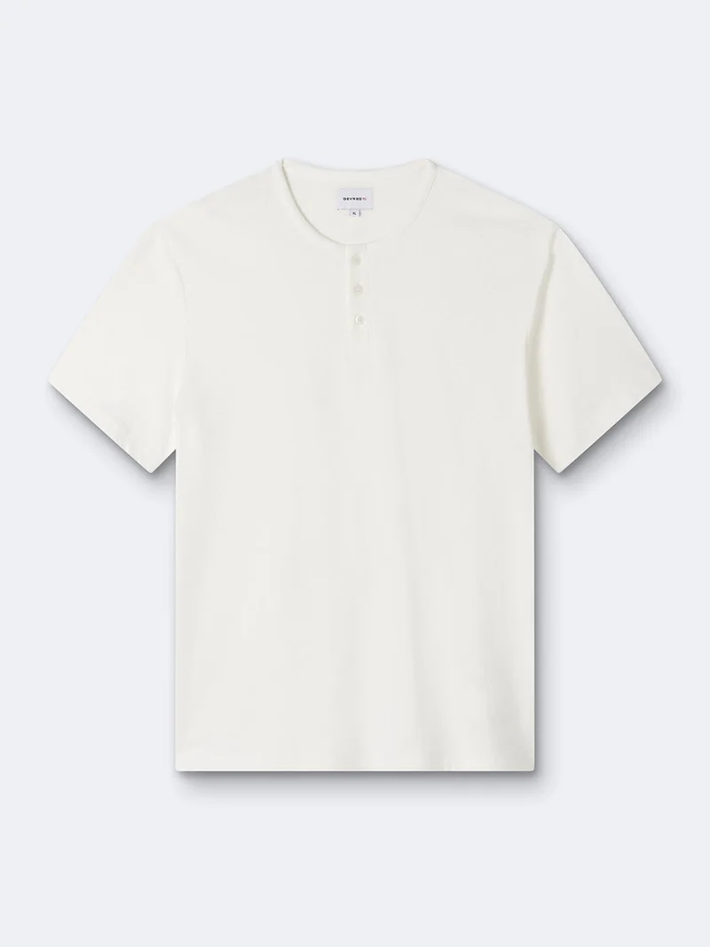 T-shirt 100% coton col tunisien