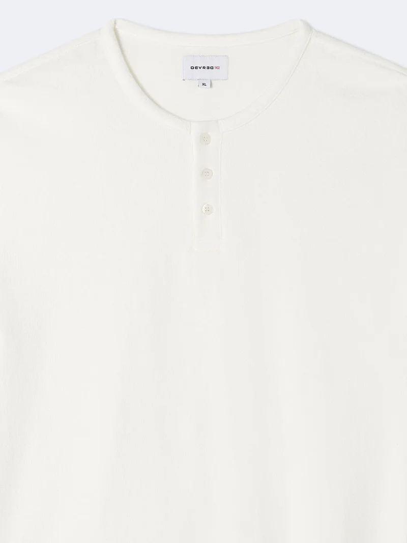 T-shirt 100% coton col tunisien
