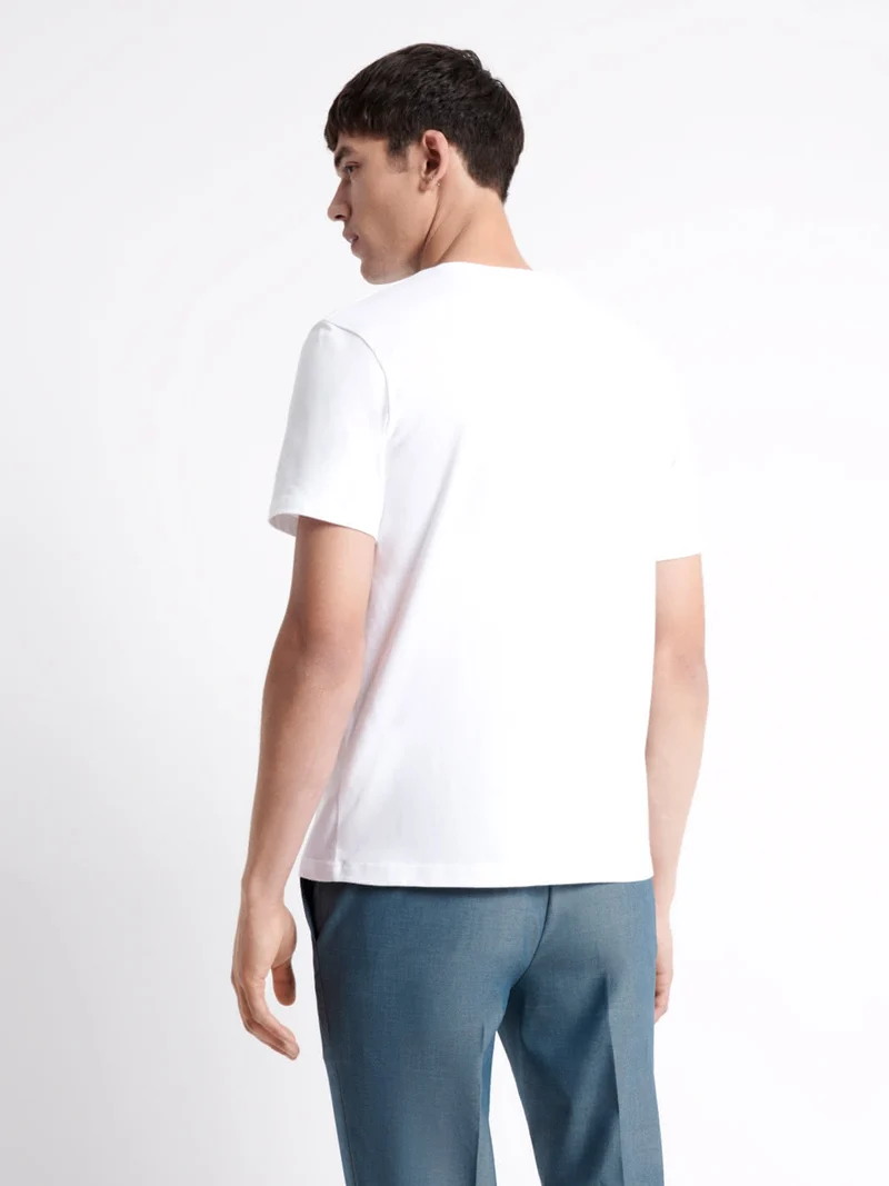 T-shirt col rond en coton fleuri