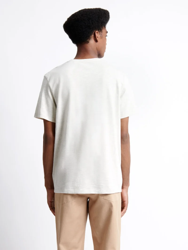 T-shirt col rond en coton fleuri
