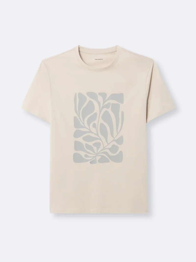 T-shirt col rond en coton fleuri