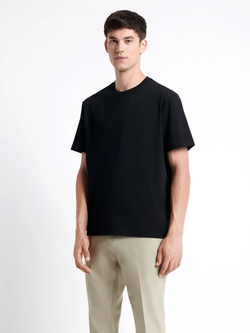T-shirt col rond en coton relaxed fit