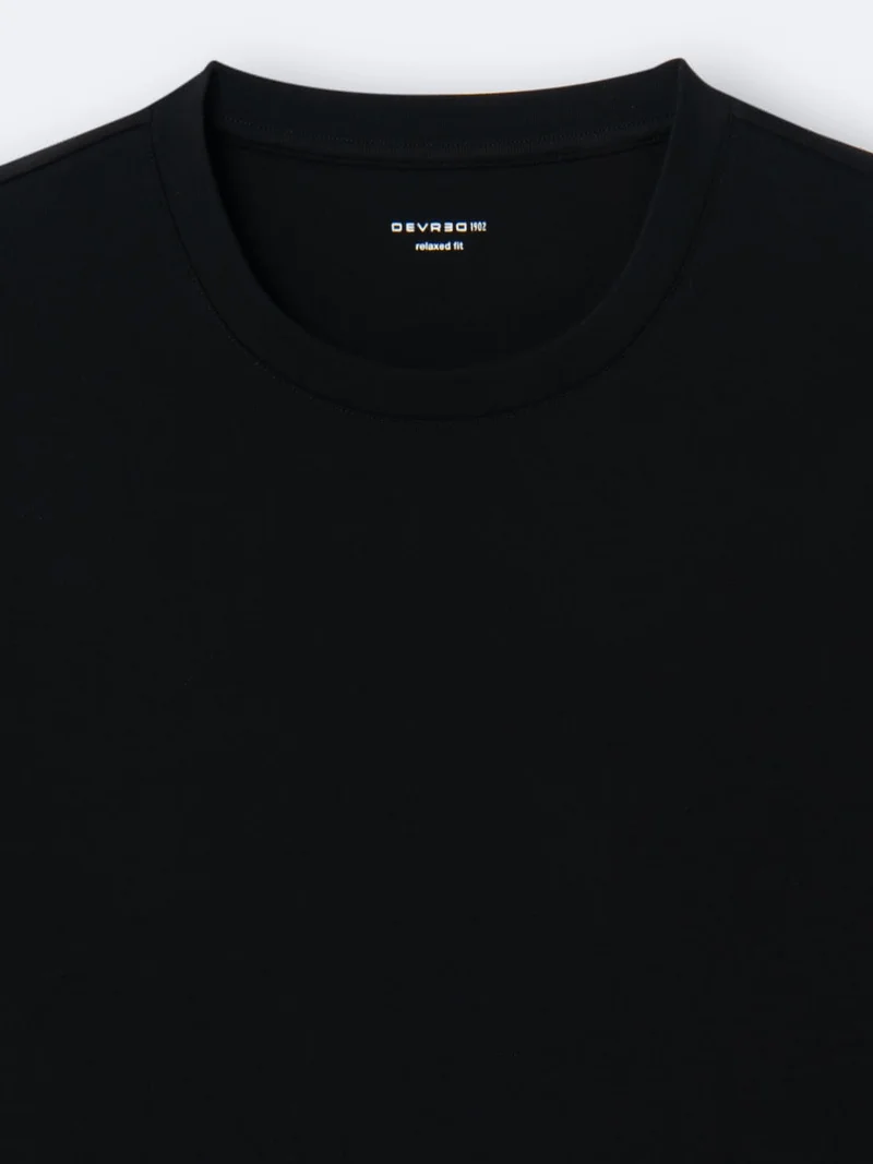 T-shirt col rond en coton relaxed fit
