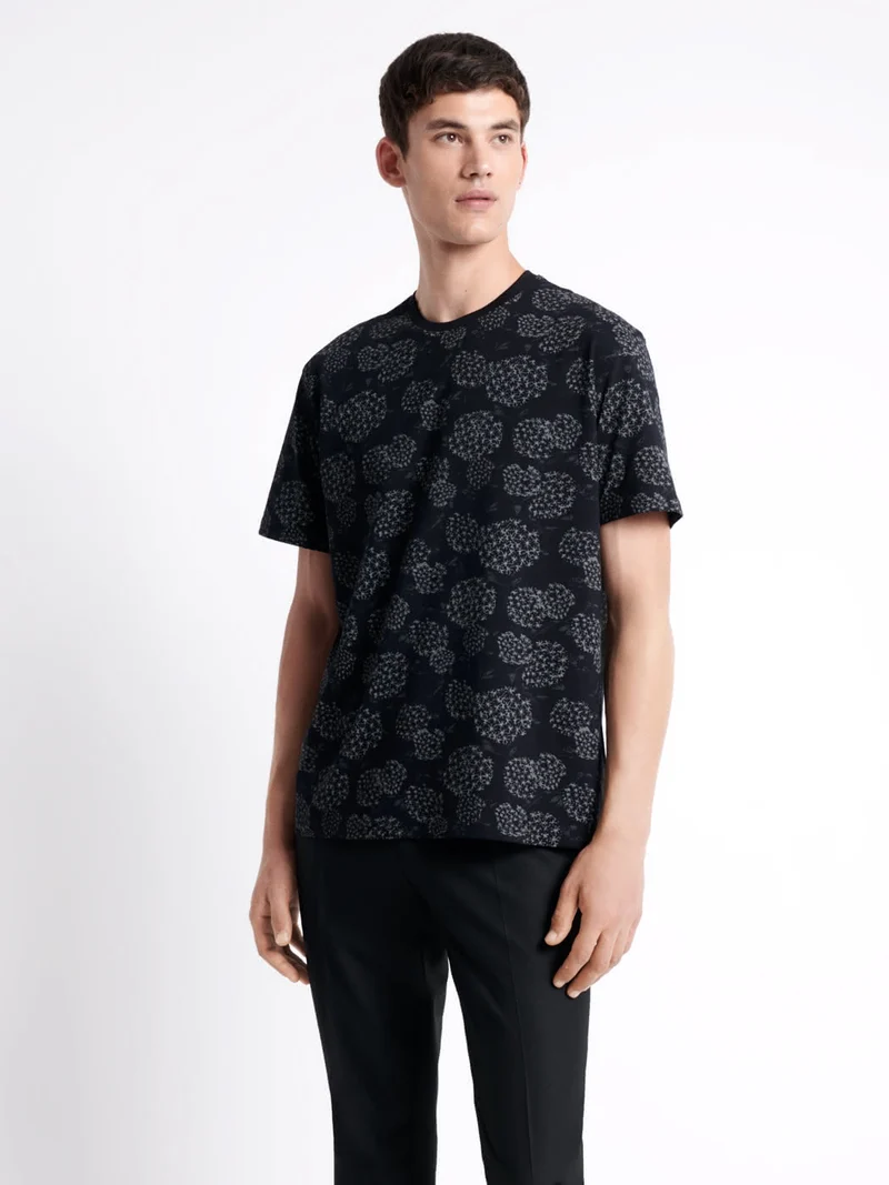 T-shirt col rond en coton en conversion