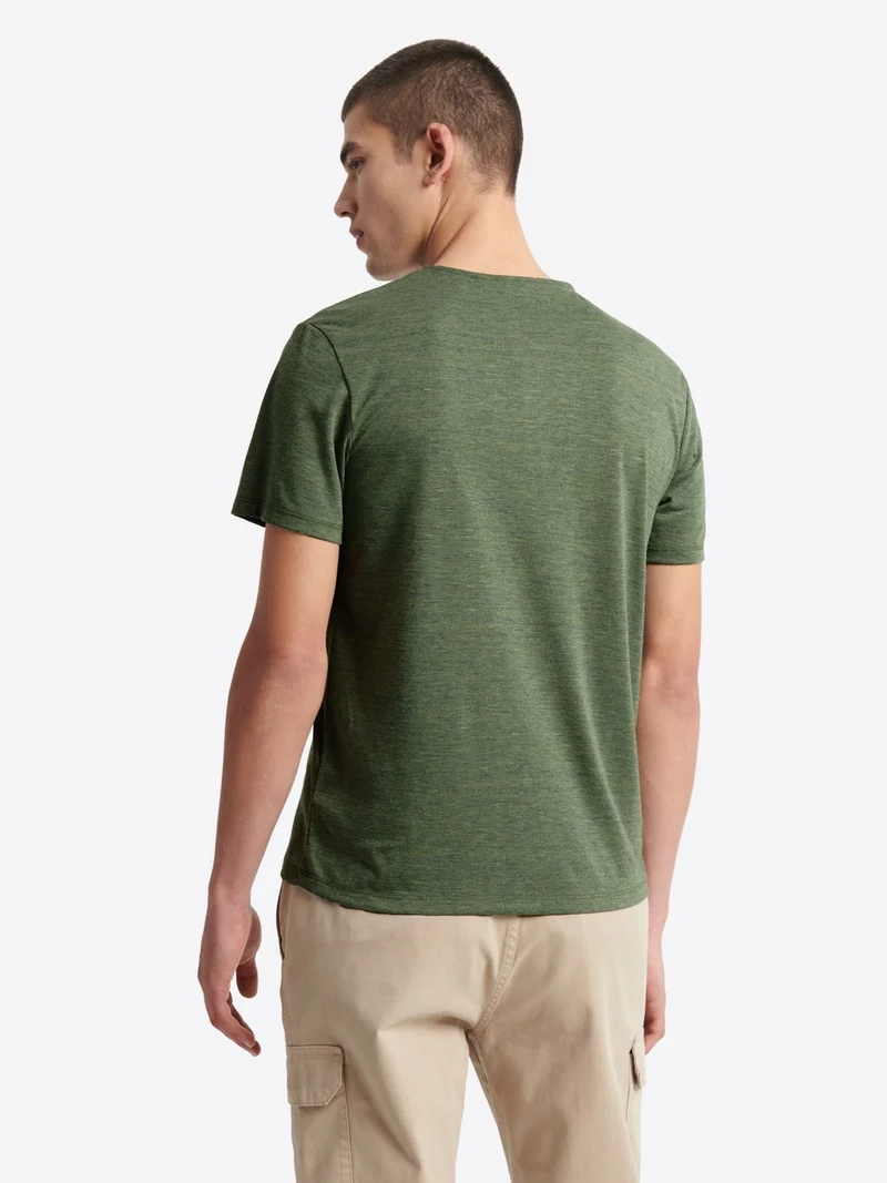 T-shirt col tunisien faux-uni en viscose