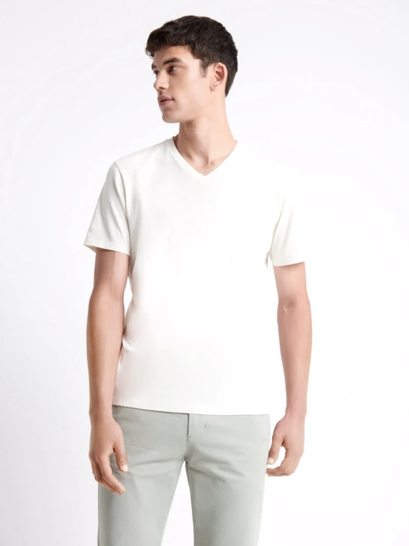 T-shirt col V en coton Supima®