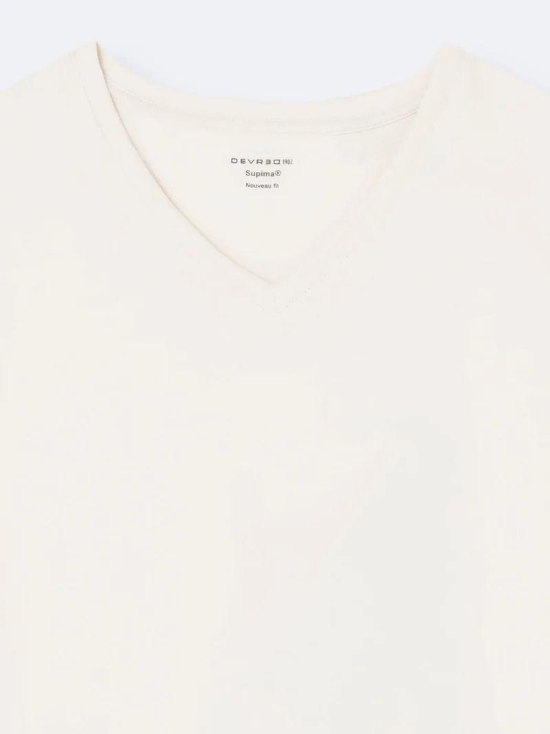 T-shirt col V en coton Supima®