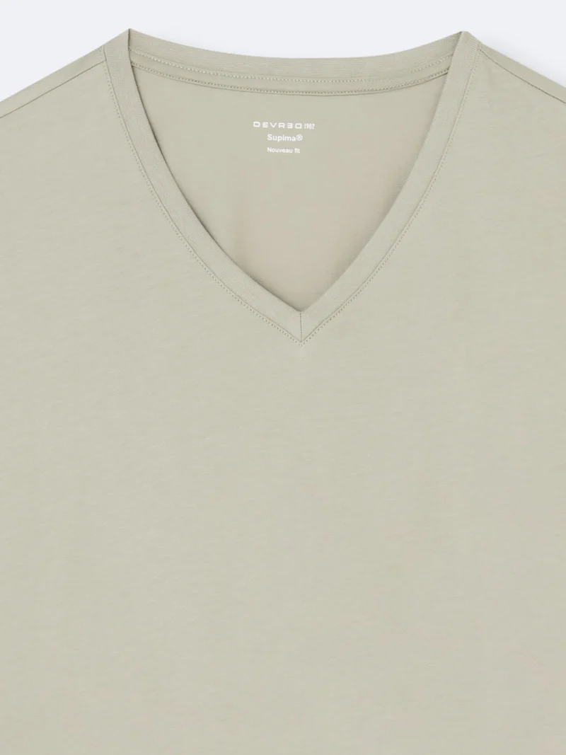 T-shirt col V en coton Supima®